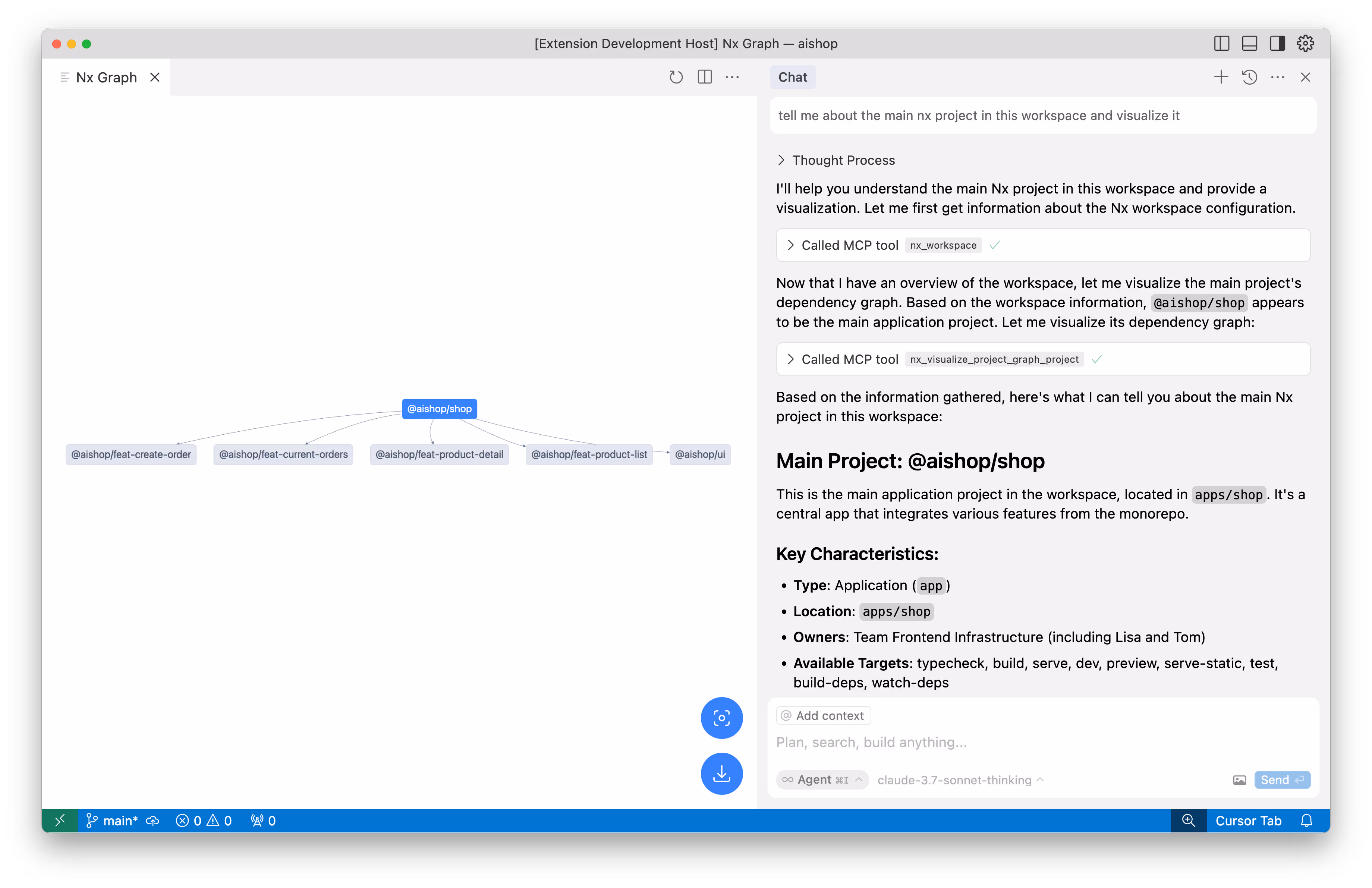 Example of Cursor Agent using Nx tools
